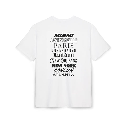 LoW City Tour Tee — Retro Travel Cities List T-Shirt