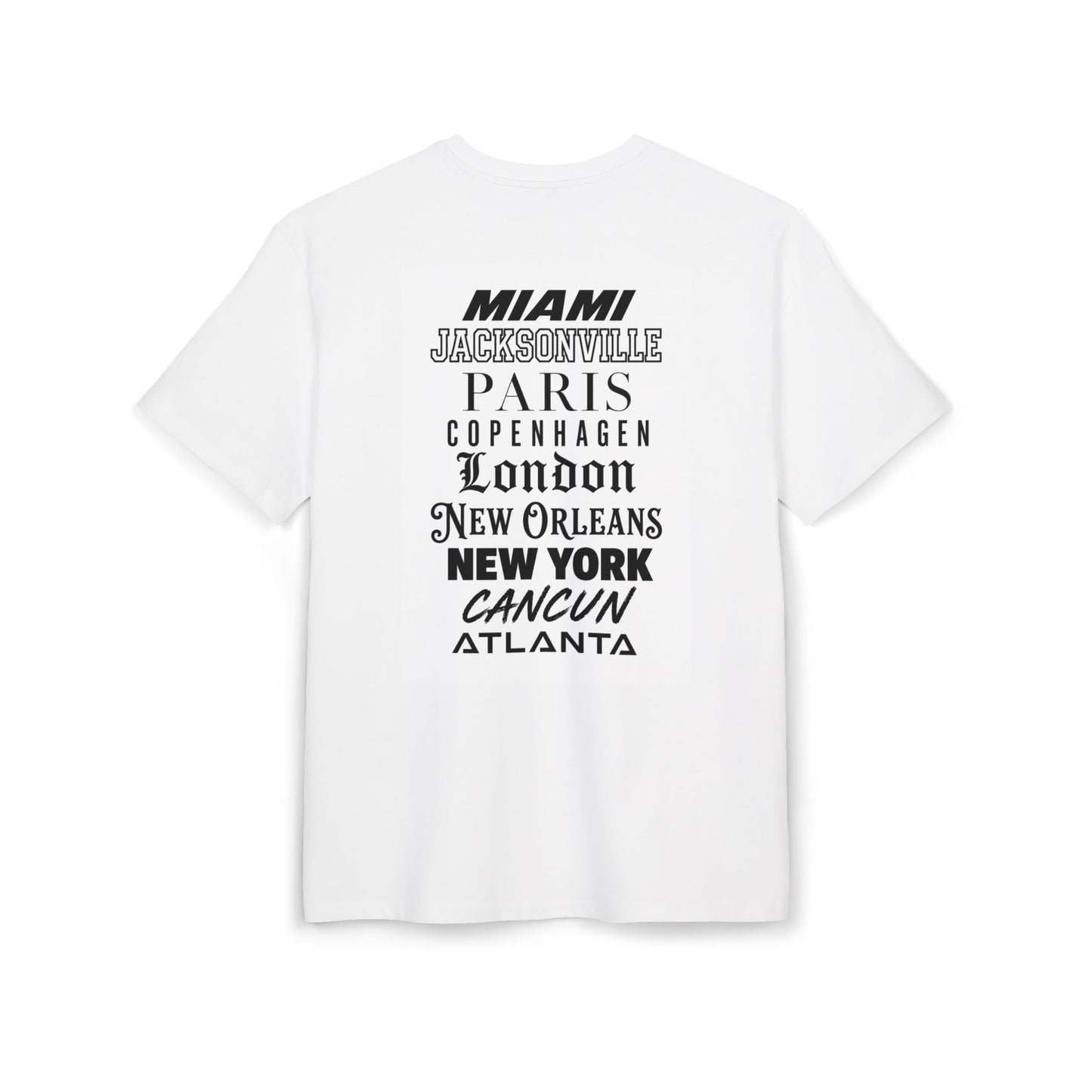LoW City Tour Tee — Retro Travel Cities List T-Shirt