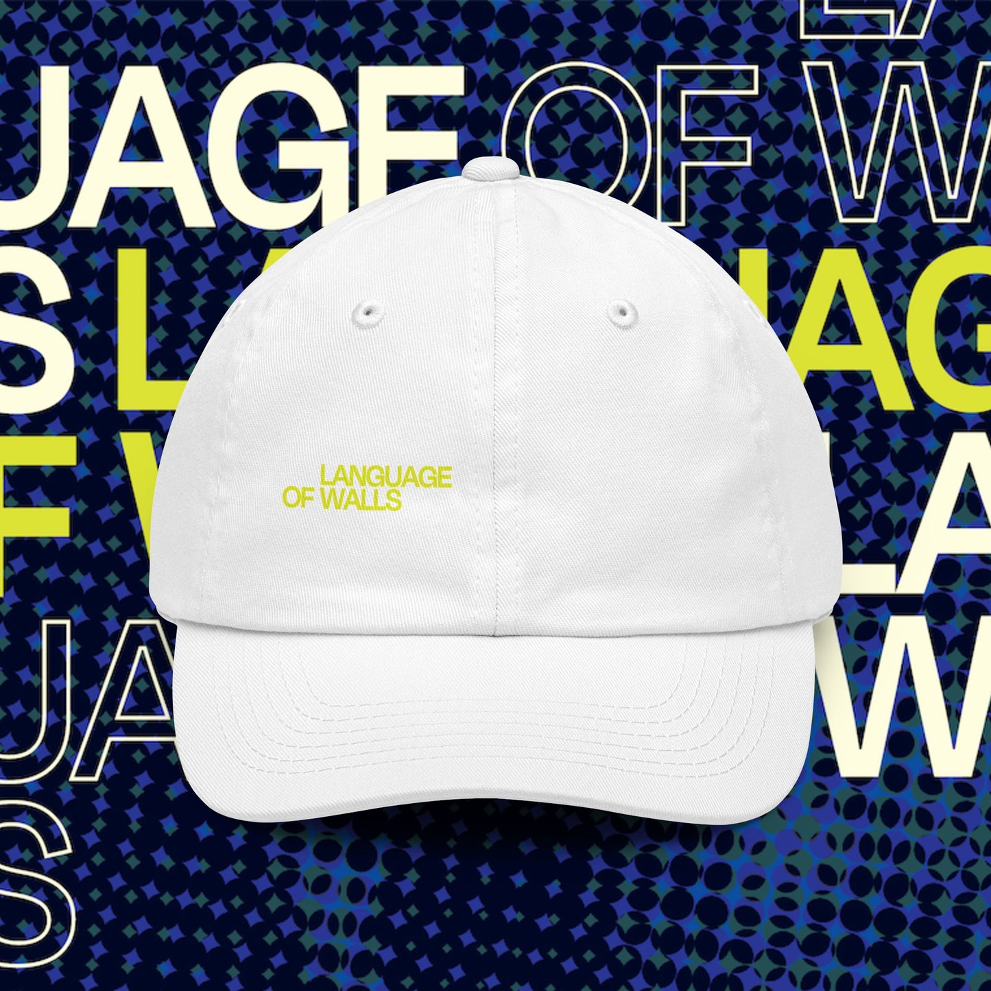 Language of Walls Dad Hat — Neon Text Printed Baseball Cap